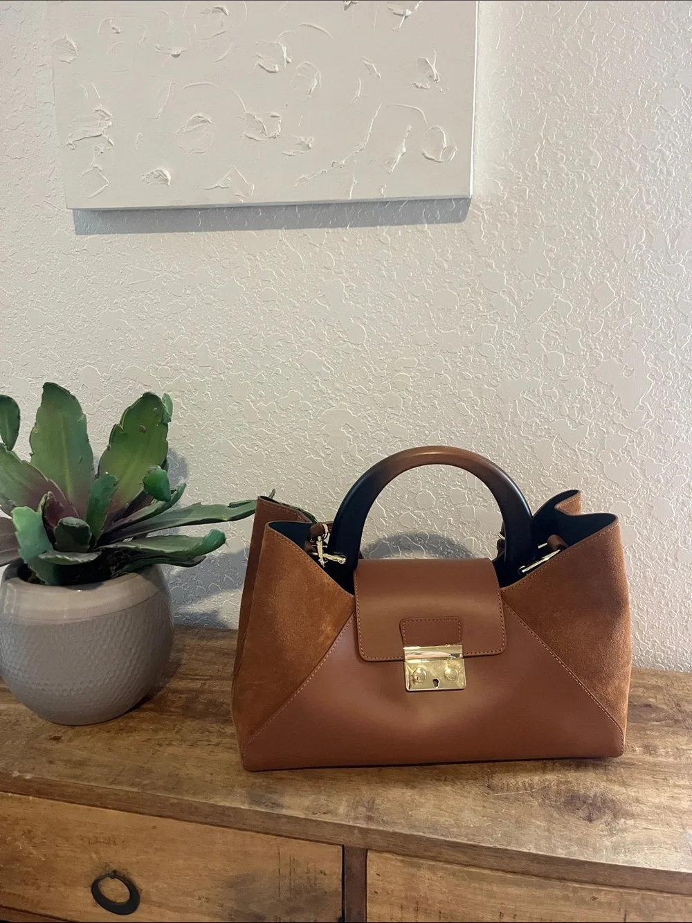 Classic Structured Women’s Satchel Bag in Brown